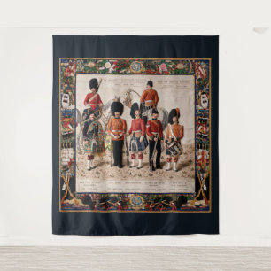 A Needlepoint Scottish Regiments 1895 Tapestry