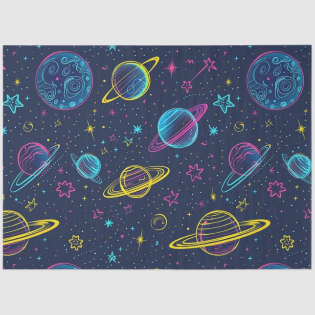 A Neon Cosmos Series Design 3 Tissue Paper (Front)