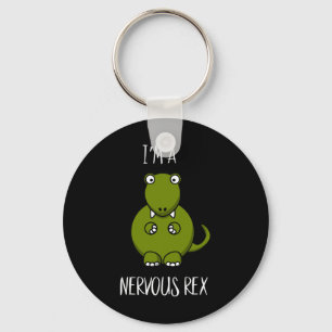 A Nervous Rex Comedy Anxiety Dinosaur Dino T-rex  Key Ring