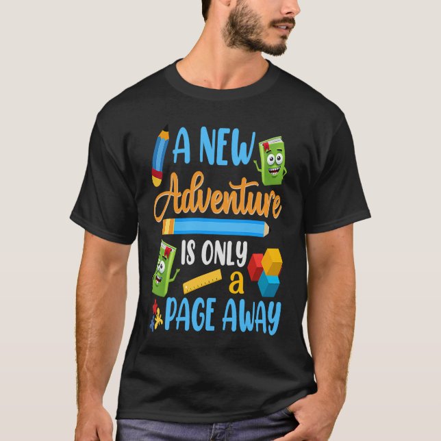 A New Adventure Is Only a Page Away  100th Day of  T-Shirt (Front)