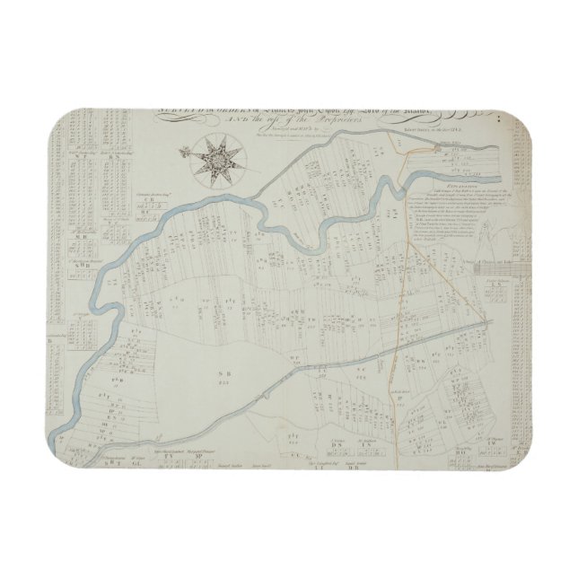 A New and Correct Map of Hackney Marsh, 1745 (lith Magnet (Horizontal)