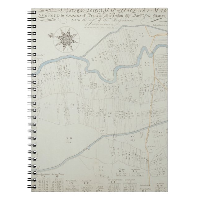A New and Correct Map of Hackney Marsh, 1745 (lith Notebook (Front)