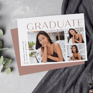 A New Angle   Three Photo Collage Graduation Announcement