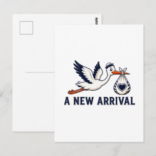 A New Arrival Stork Baby Shower Postcard