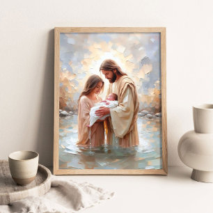 A New Believer, Christian Art, Jesus with Woman  Poster