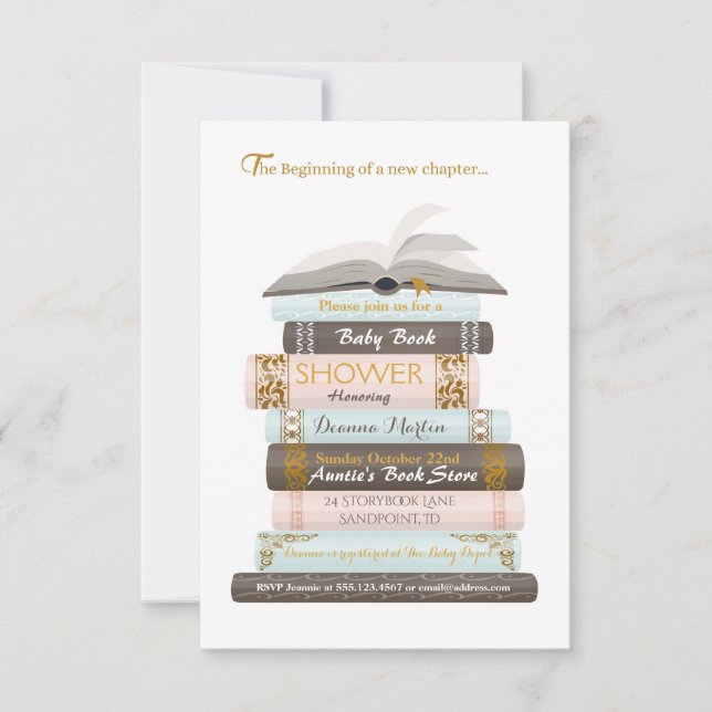 A New Chapter | Baby Book Shower Invitation (Front)