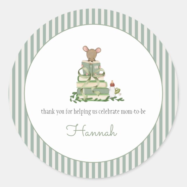 A New Chapter Baby Shower Classic Round Sticker (Front)