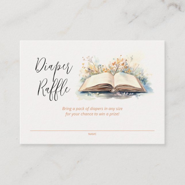A New Chapter Baby Shower Diaper Raffle  Enclosure Card (Front)