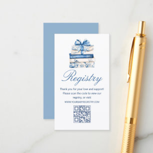 a new chapter baby Shower gift registry qr code  Enclosure Card
