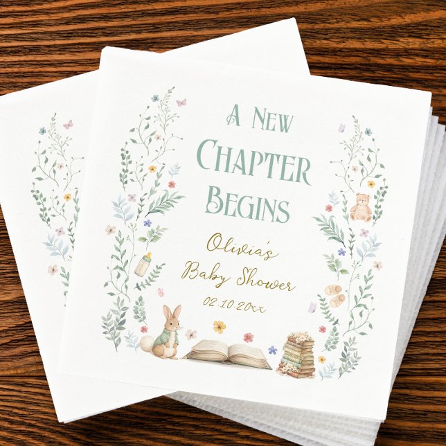A New Chapter Baby Shower Napkin (Creator Uploaded)