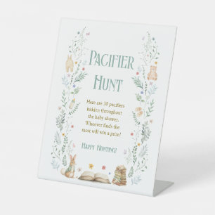 A New Chapter Baby Shower Pacifier Hunt Game Pedestal Sign