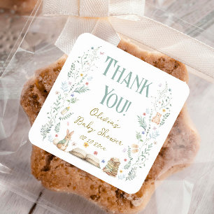A New Chapter Baby Shower Square Sticker