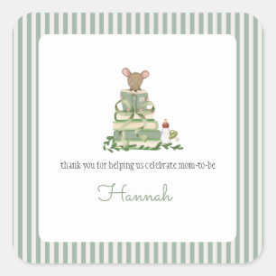 A New Chapter Baby Shower Square Sticker