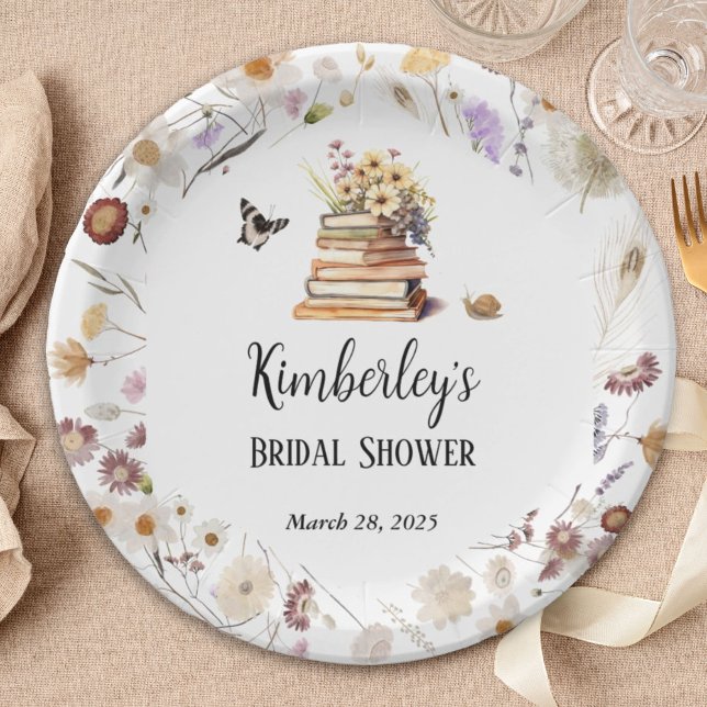 A New Chapter Baby Shower Storybook Wildflower Paper Plate (Creator Uploaded)