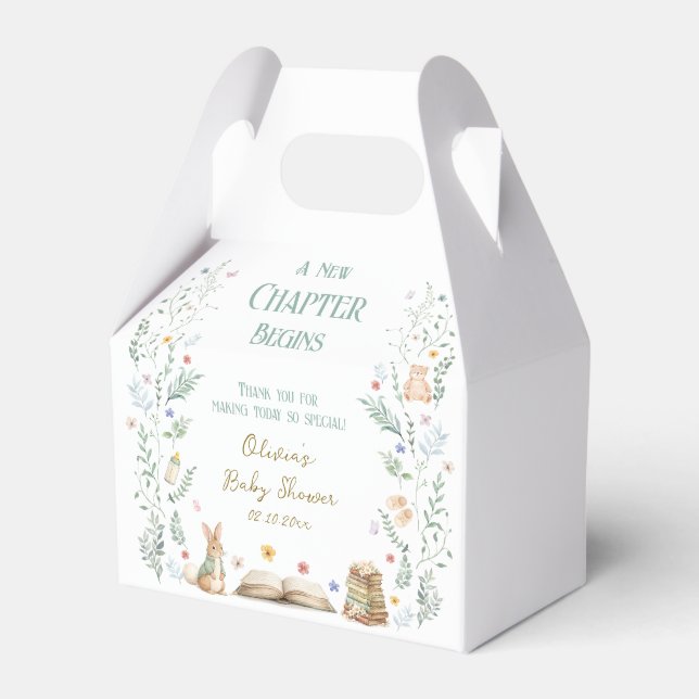 A New Chapter Baby Shower Thank You Favour Box (Front Side)