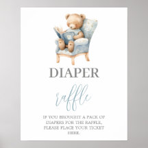 A New Chapter Begin baby shower Diaper Raffle sign