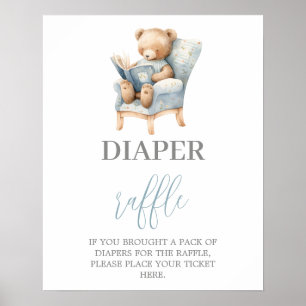 A New Chapter Begin baby shower Diaper Raffle sign