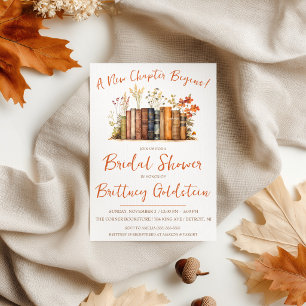A New Chapter Begins! Autumn Floral Bridal Shower Invitation