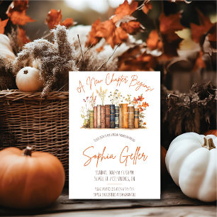 A New Chapter Begins! Autumn Floral Bridal Shower Invitation