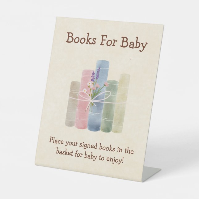 A New Chapter Begins Baby Books Pedestal Sign (Front)