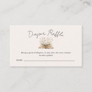 A New Chapter Begins Baby Shower Diaper Raffle Enclosure Card