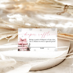 A New Chapter Begins Baby Shower, Diaper Raffle Enclosure Card