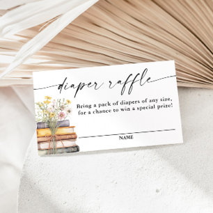 A New Chapter Begins Baby Shower, Diaper Raffle Enclosure Card