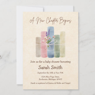 A New Chapter Begins - Baby Shower Invitation