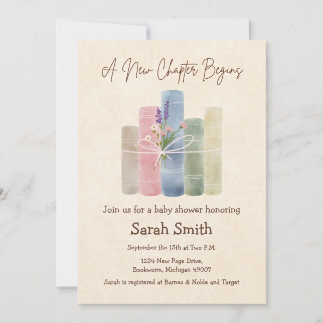 A New Chapter Begins - Baby Shower Invitation (Front)