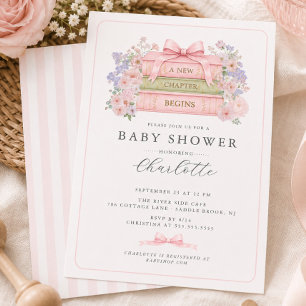 A New Chapter Begins Baby Shower Invitation