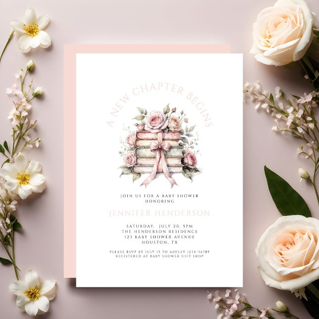 A New Chapter Begins Baby Shower Invitation (A New Chapter Begins Baby Shower Invitation)
