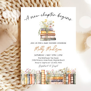 A New Chapter Begins Baby Shower Invitation