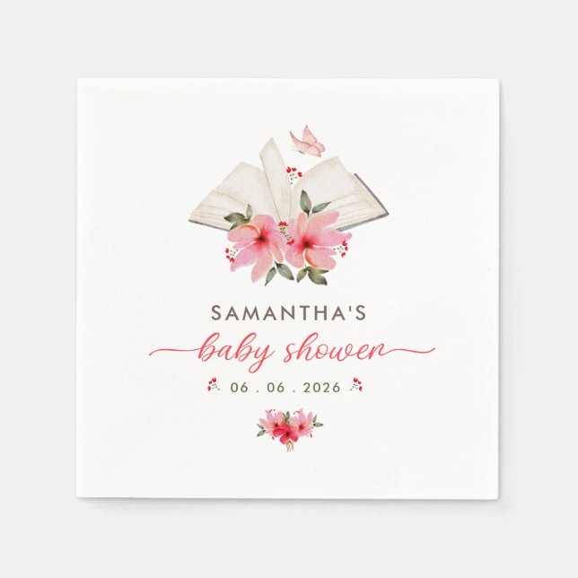 A new chapter begins  baby shower  napkin (Front)