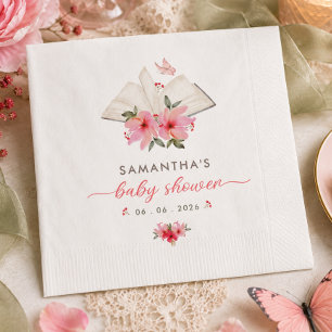 A new chapter begins  baby shower  napkin
