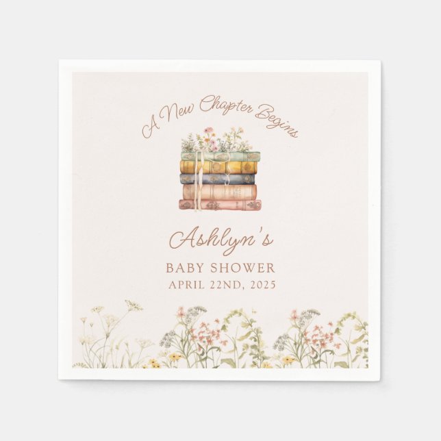  A New Chapter Begins Baby Shower Paper Napkins (Front)