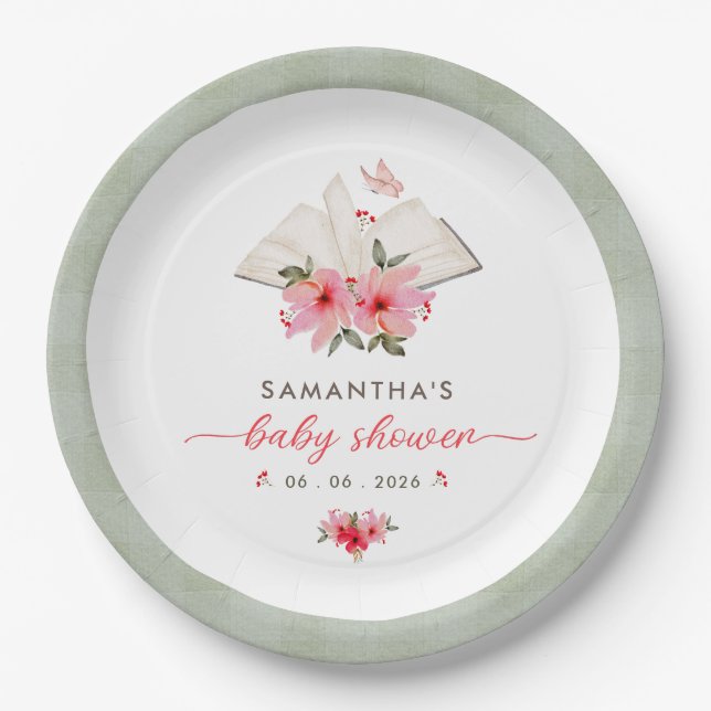 A new chapter begins  baby shower  paper plate (Front)