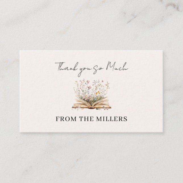 A New Chapter Begins Baby Shower Thank you  Enclosure Card (Front)