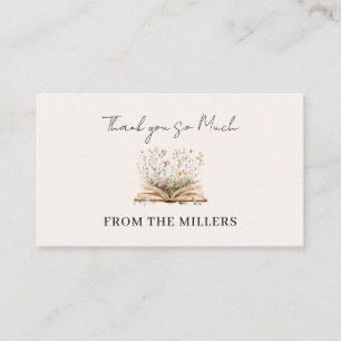 A New Chapter Begins Baby Shower Thank you Enclosure Card