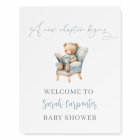 A New Chapter Begins Bear Baby Shower Boy Welcome