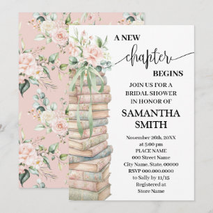 A New Chapter Begins Boho Chic Bridal Shower Invitation