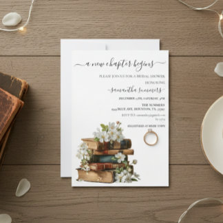 A new Chapter Begins Book Bridal shower Invitation