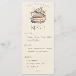 A New Chapter Begins Book Bridal Shower Menu