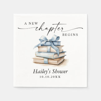 A New Chapter Begins, Book Theme Baby Shower Napkin