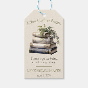 A New Chapter Begins, Book Theme Bridal Shower Gift Tags