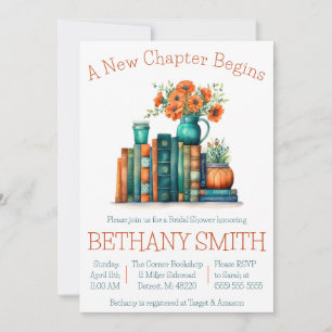A New Chapter Begins, Book Theme Bridal Shower Invitation