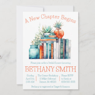 A New Chapter Begins, Book Theme Bridal Shower Invitation