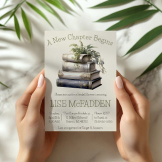 A New Chapter Begins, Book Theme Bridal Shower Invitation