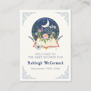A New Chapter Begins Book w Moon Butterfly Floral Enclosure Card