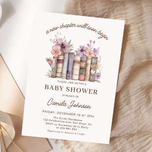 A New Chapter Begins Books Baby Shower Invitation