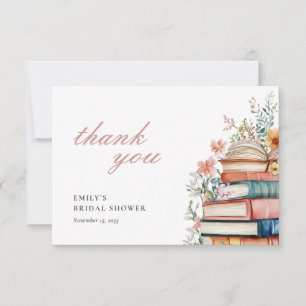 A New Chapter Begins Books Bridal Shower Thank You Card